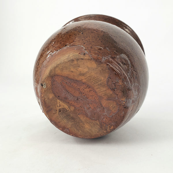Antique Glazed Apple Butter Preserve Crock 3 1/2" Small Size