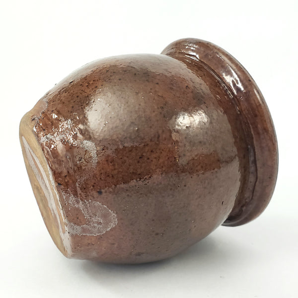 Antique Glazed Apple Butter Preserve Crock 3 1/2" Small Size