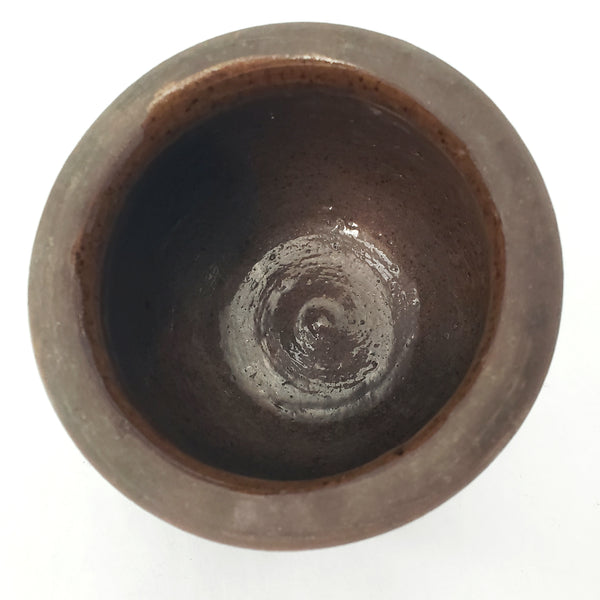 Antique Glazed Apple Butter Preserve Crock 3 1/2" Small Size