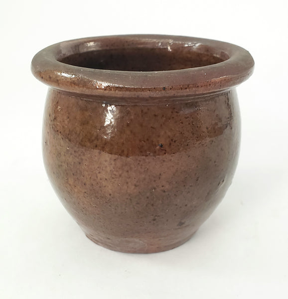 Antique Glazed Apple Butter Preserve Crock 3 1/2" Small Size