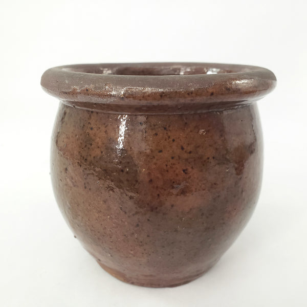 Antique Glazed Apple Butter Preserve Crock 3 1/2" Small Size