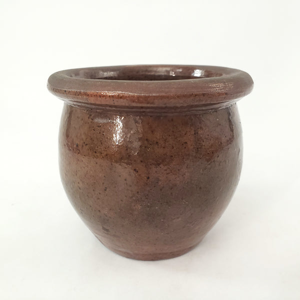Antique Glazed Apple Butter Preserve Crock 3 1/2" Small Size