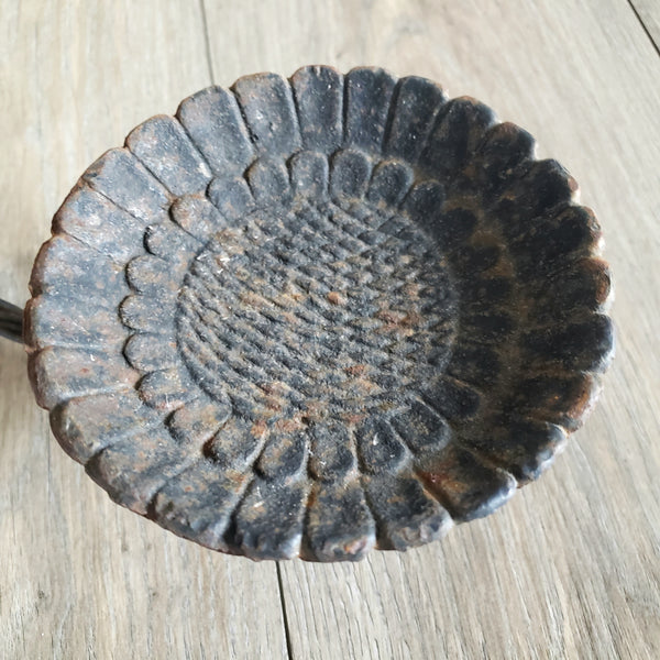 Large Vintage Cast & Wrought Iron Wall Candle Sconce 19" Fleur-de-Lis Gothic Style