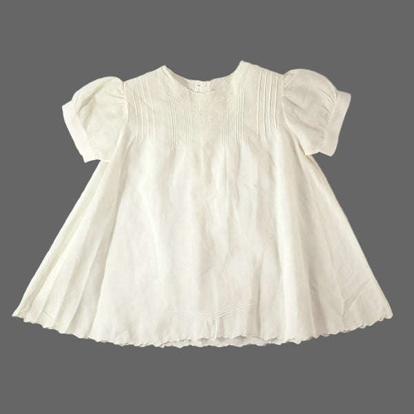 Childs Vintage Creamy White Smock Dress Repurpose - Crafting