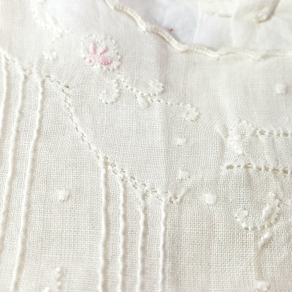Childs Vintage Creamy White Smock Dress Repurpose - Crafting