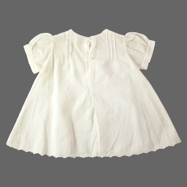 Childs Vintage Creamy White Smock Dress Repurpose