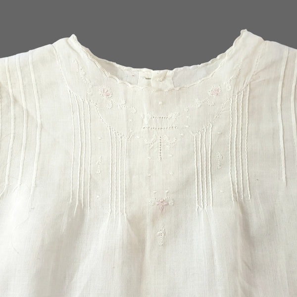 Childs Vintage Creamy White Smock Dress Repurpose - Crafting