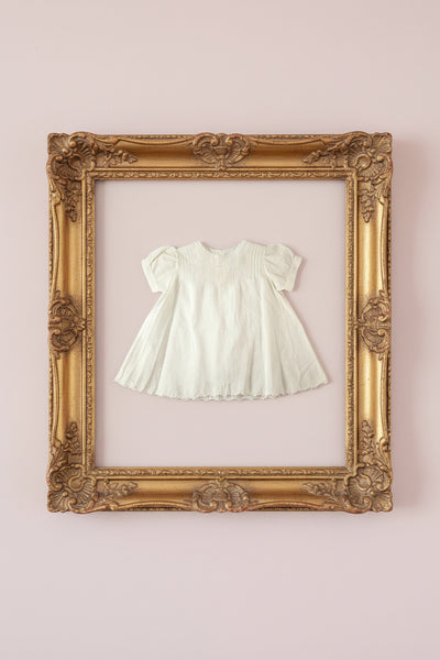 Childs Vintage Creamy White Smock Dress Repurpose - Crafting