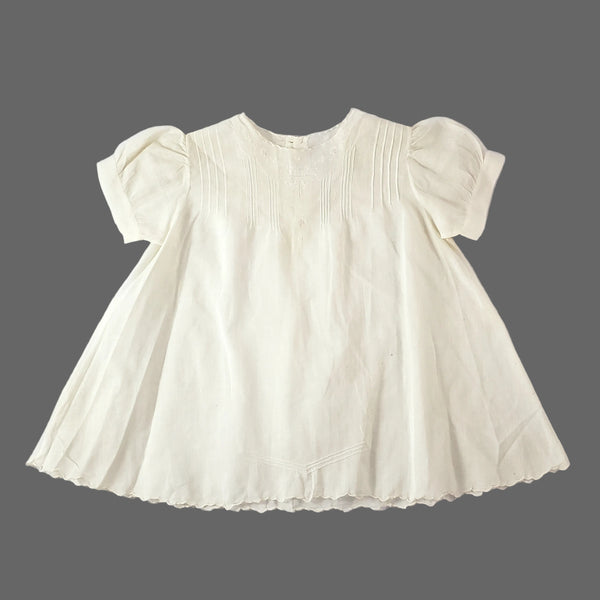 Childs Vintage Creamy White Smock Dress Repurpose - Crafting