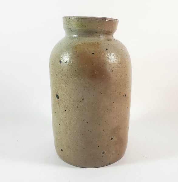 Antique Salt Glazed Stoneware Pottery Oyster Pickling Jar 1 Quart