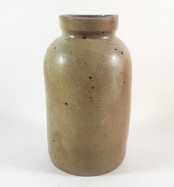 Antique Salt Glazed Stoneware Pottery Oyster Pickling Jar 1 Quart