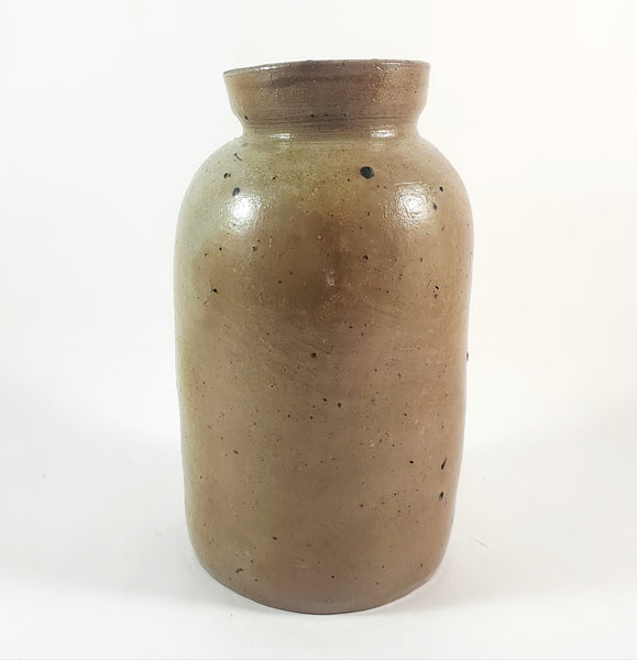 Antique Salt Glazed Stoneware Pottery Oyster Pickling Jar 1 Quart
