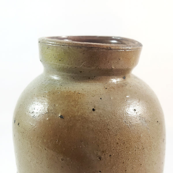 Antique Salt Glazed Stoneware Pottery Oyster Pickling Jar 1 Quart