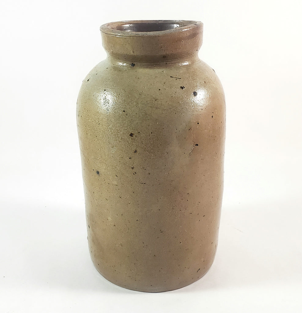 Antique Salt Glazed Stoneware Pottery Oyster Pickling Jar 1 Quart