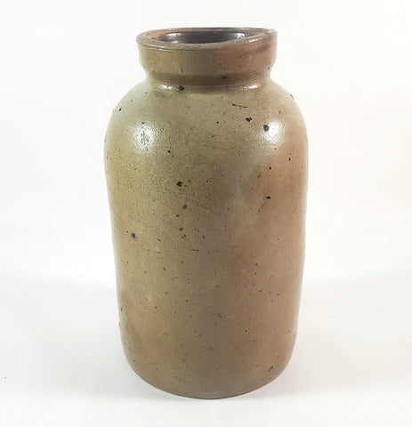 Antique Salt Glazed Stoneware Pottery Oyster Pickling Jar 1 Quart