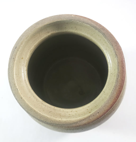 Antique Salt Glazed Stoneware Storage Crock with Lid 1 Quart