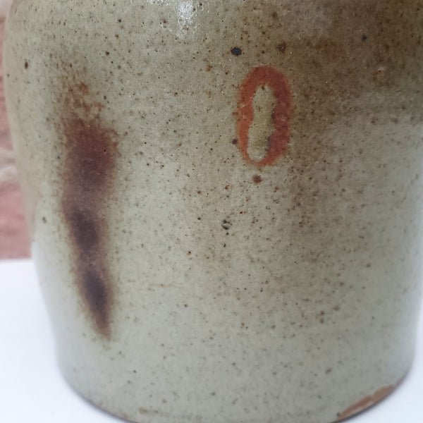 Antique Salt Glazed Stoneware Storage Crock with Lid 1 Quart