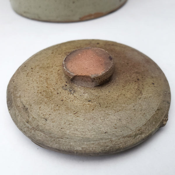 Antique Salt Glazed Stoneware Storage Crock with Lid 1 Quart