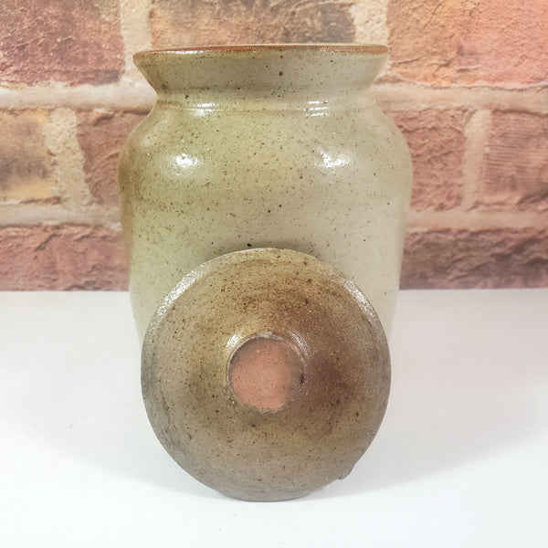 Antique Salt Glazed Stoneware Storage Crock with Lid 1 Quart