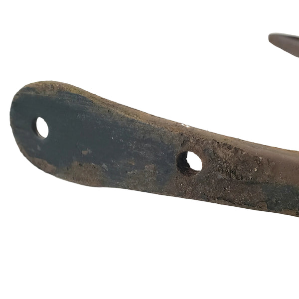 Vintage Forged Wrought Iron Wall Hangers Upturned Rat Tail Ends