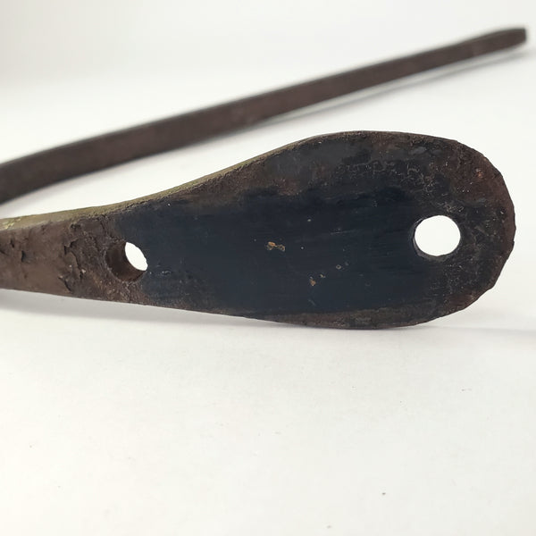 Vintage Forged Wrought Iron Wall Hangers Upturned Rat Tail Ends