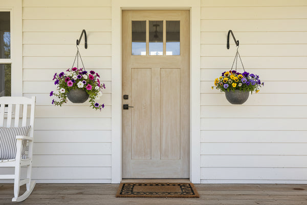 Vintage Forged Wrought Iron Wall Hangers Upturned Rat Tail Ends