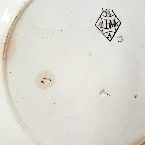 19th century ABC Brown Transferware  8" Plate Polychrome Nations of the World Chinese