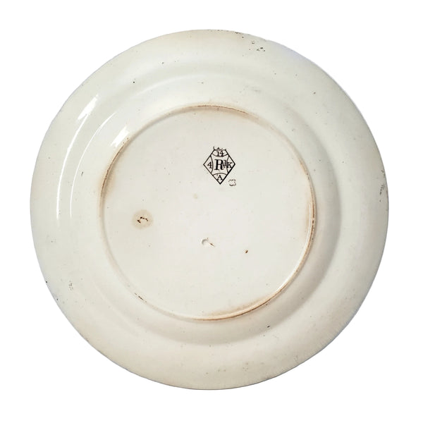 19th century ABC Brown Transferware  8" Plate Polychrome Nations of the World Chinese