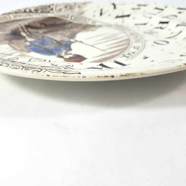 19th Century Brown Transferware 7 1/4" ABC Plate Nations of the World Wallachian England