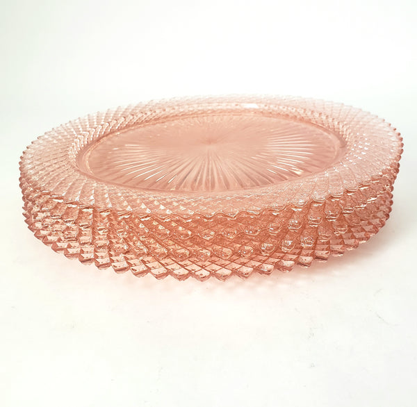 Pink Depression Glass Dinner Plates Set of 4 Miss America Pattern by Anchor Hocking