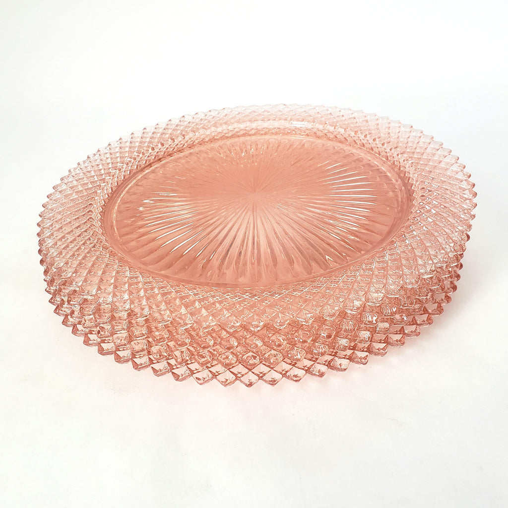 Pink Depression Glass Dinner Plates Set of 4 Miss America Pattern by Anchor Hocking