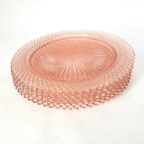 Pink Depression Glass Dinner Plates Set of 4 Miss America Pattern by Anchor Hocking