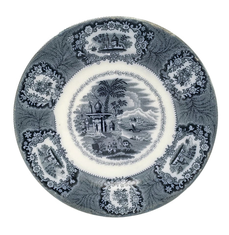 Antique Blue & White Transferware Plate 10" Oriental Pattern Staffordshire, England
