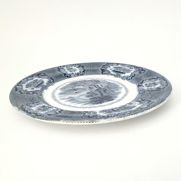 Antique Blue & White Transferware Plate 10" Oriental Pattern Staffordshire, England