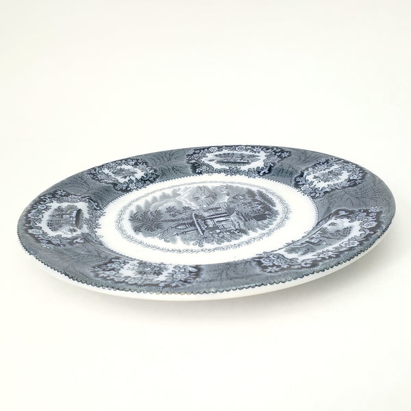 Antique Blue & White Transferware Plate 10" Oriental Pattern Staffordshire, England