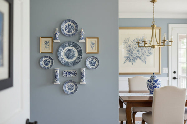 Antique Blue & White Transferware Plate 10" Oriental Pattern Staffordshire, England