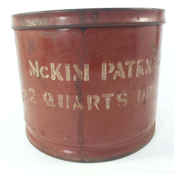 Antique Rustic Red Metal Dry Measure 2 Quart McKim Advertising