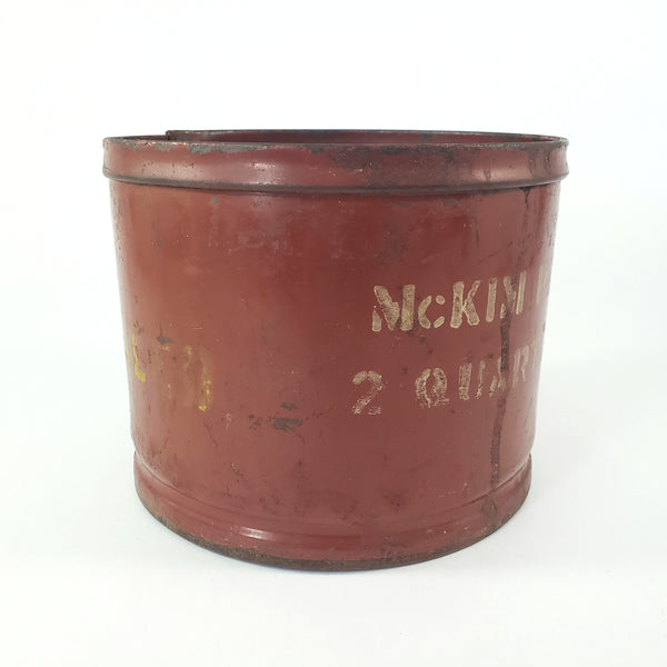 Antique Rustic Red Metal Dry Measure 2 Quart McKim Advertising