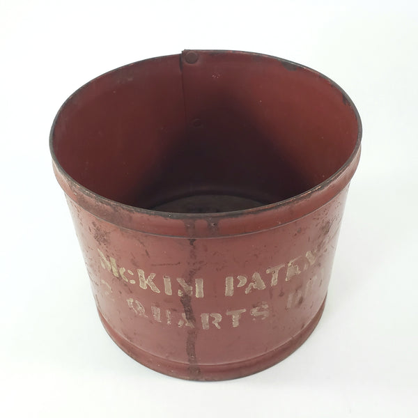 Antique Rustic Red Metal Dry Measure 2 Quart McKim Advertising