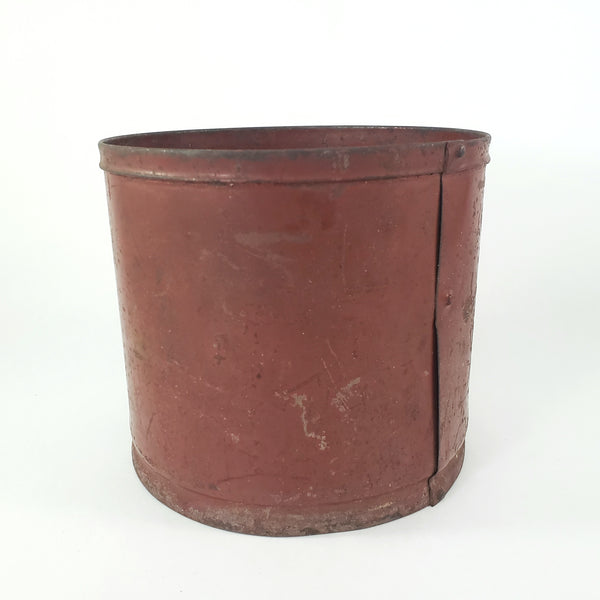 19th Century Red Metal Dry Measure 4 Quarts McKim Advertising