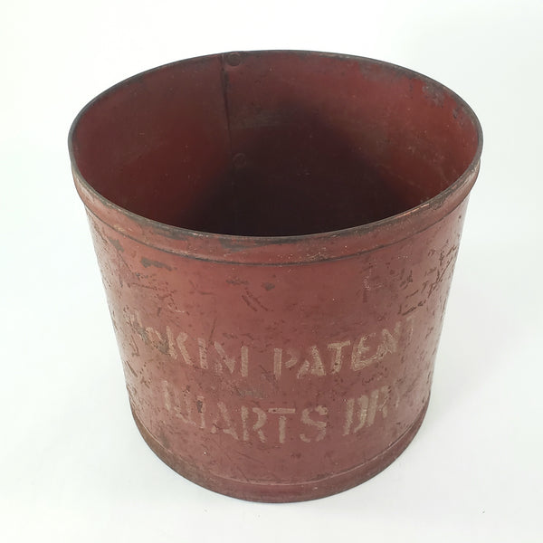 19th Century Red Metal Dry Measure 4 Quarts McKim Advertising