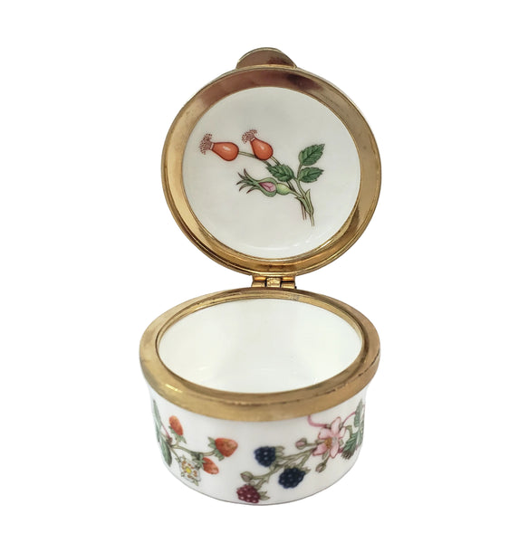 Aynsley Somerset Bone China Trinket Box Container Botanical Berries & Floral England