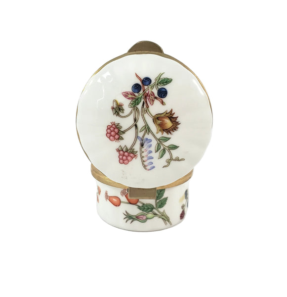 Aynsley Somerset Bone China Trinket Box Container Botanical Berries & Floral England