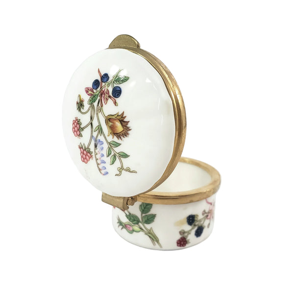 Aynsley Somerset Bone China Trinket Box Container Botanical Berries & Floral England