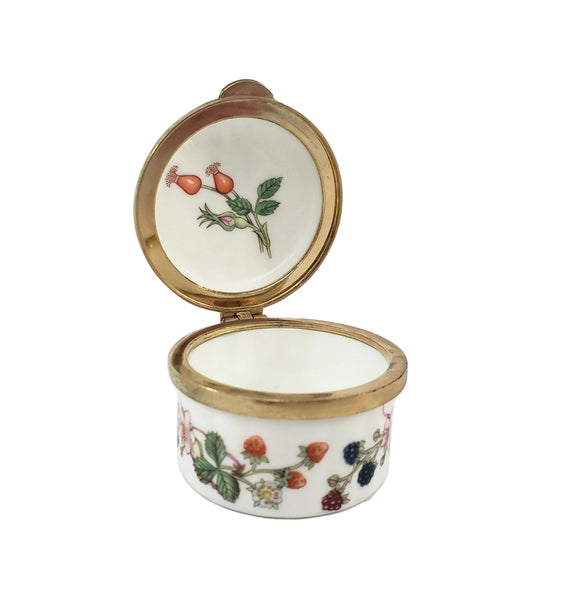 Aynsley Somerset Bone China Trinket Box Container Botanical Berries & Floral England