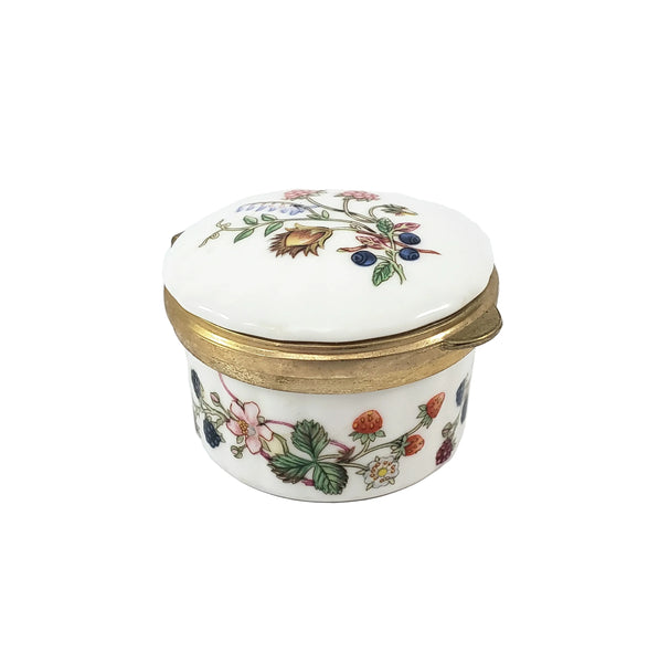 Aynsley Somerset Bone China Trinket Box Container Botanical Berries & Floral England