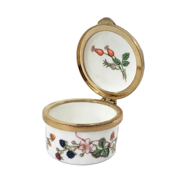 Aynsley Somerset Bone China Trinket Box Container Berries & Floral England