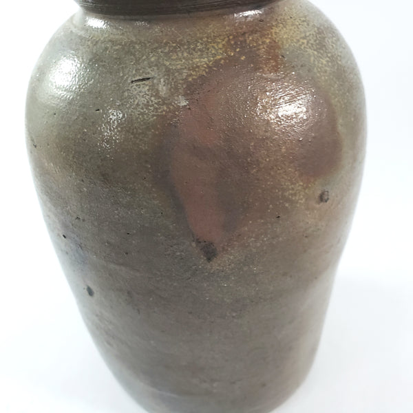 Antique Stoneware Pottery Oyster Pickling Preserve Jar 1 Quart