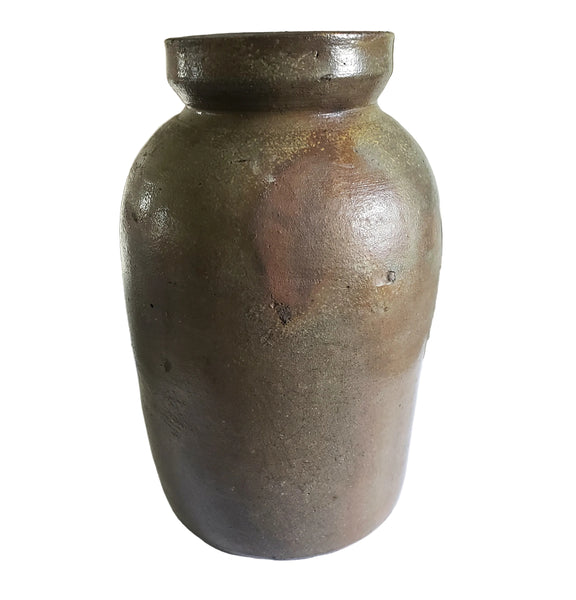 Antique Stoneware Pottery Oyster Pickling Preserve Jar 1 Quart