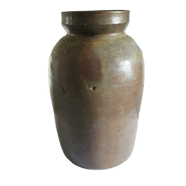 Antique Stoneware Pottery Oyster Pickling Preserve Jar 1 Quart